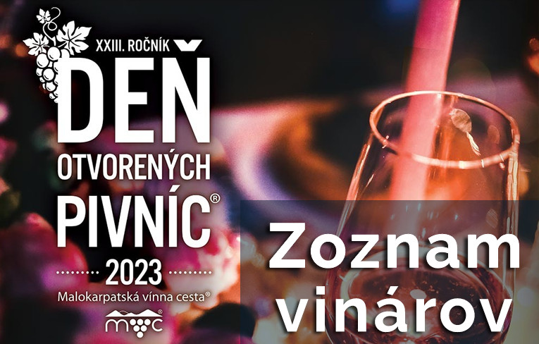 Zoznam vinárov na Deň otvorených pivníc® 2023